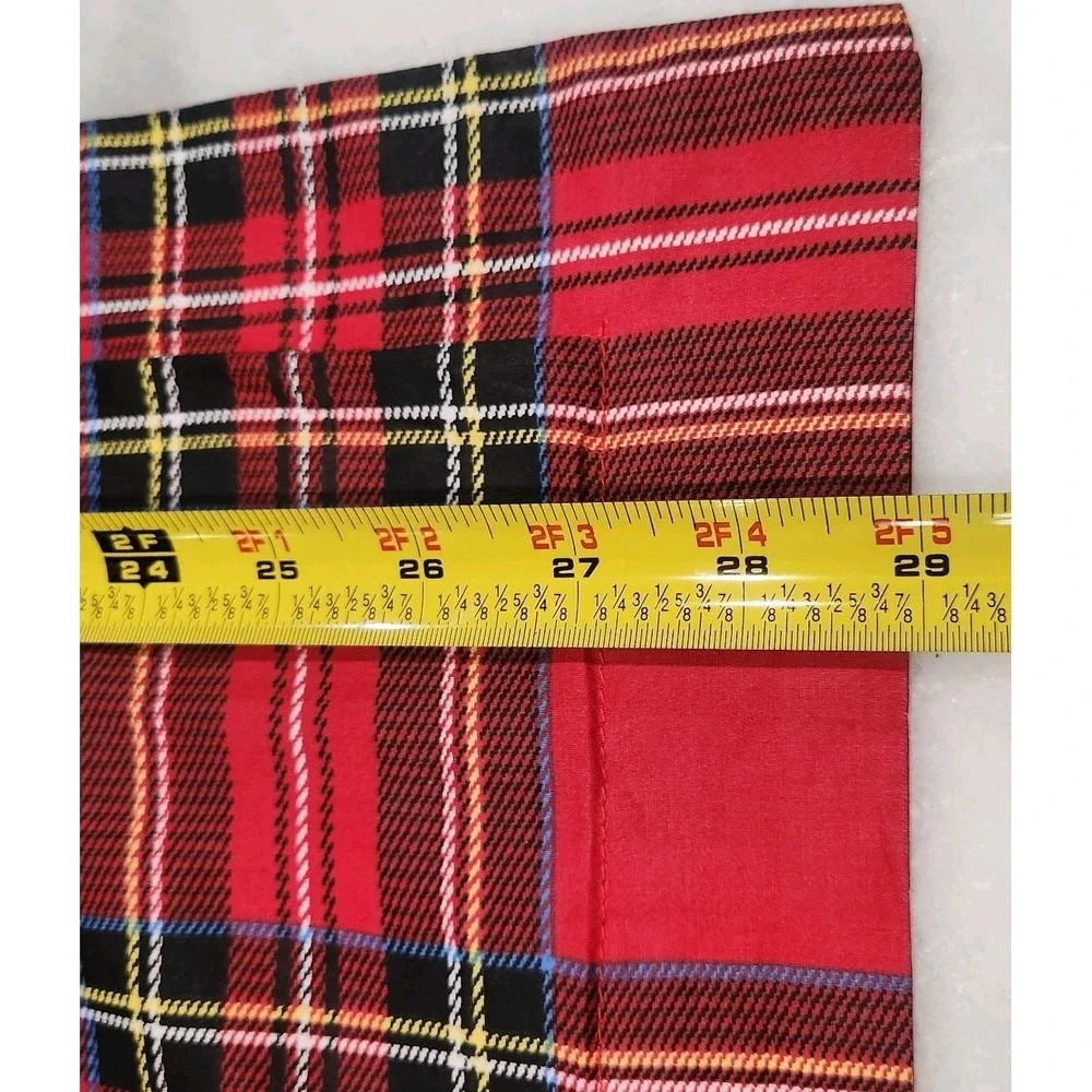 2 Red Royal Stewart Tartan Christma Plaid Standard Pillow Shams Zip 100% Cotton